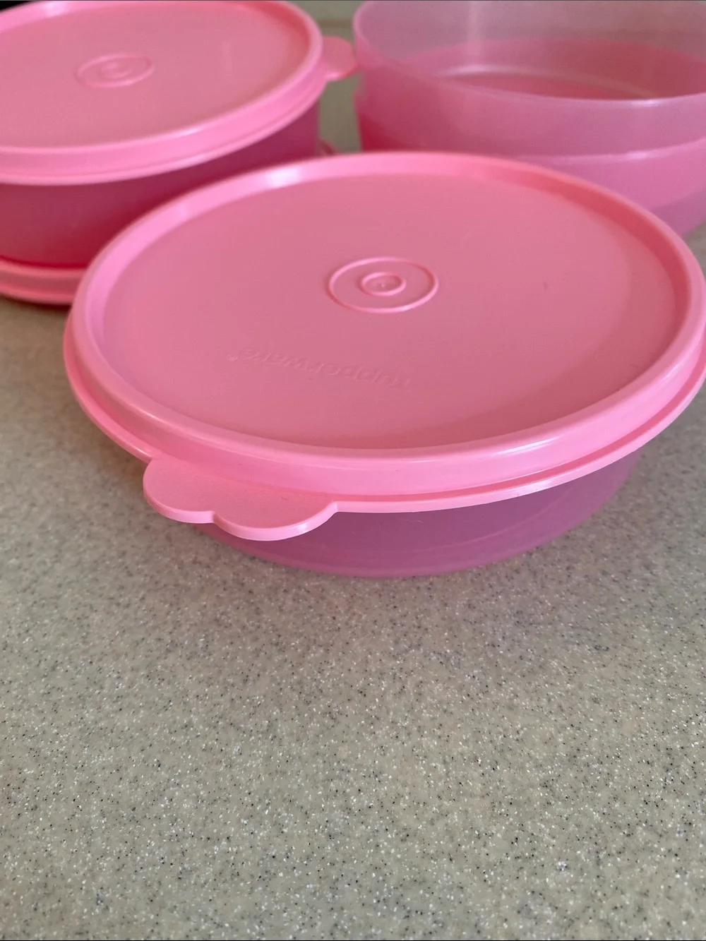 Pink Tupperware set
